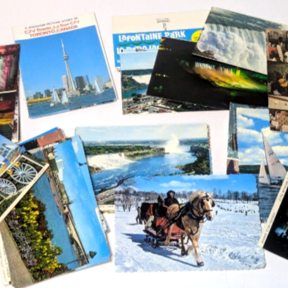 Vintage Unused Postal Cards Lot from Canada, Ontario, Quebec, CN Tower Niagara